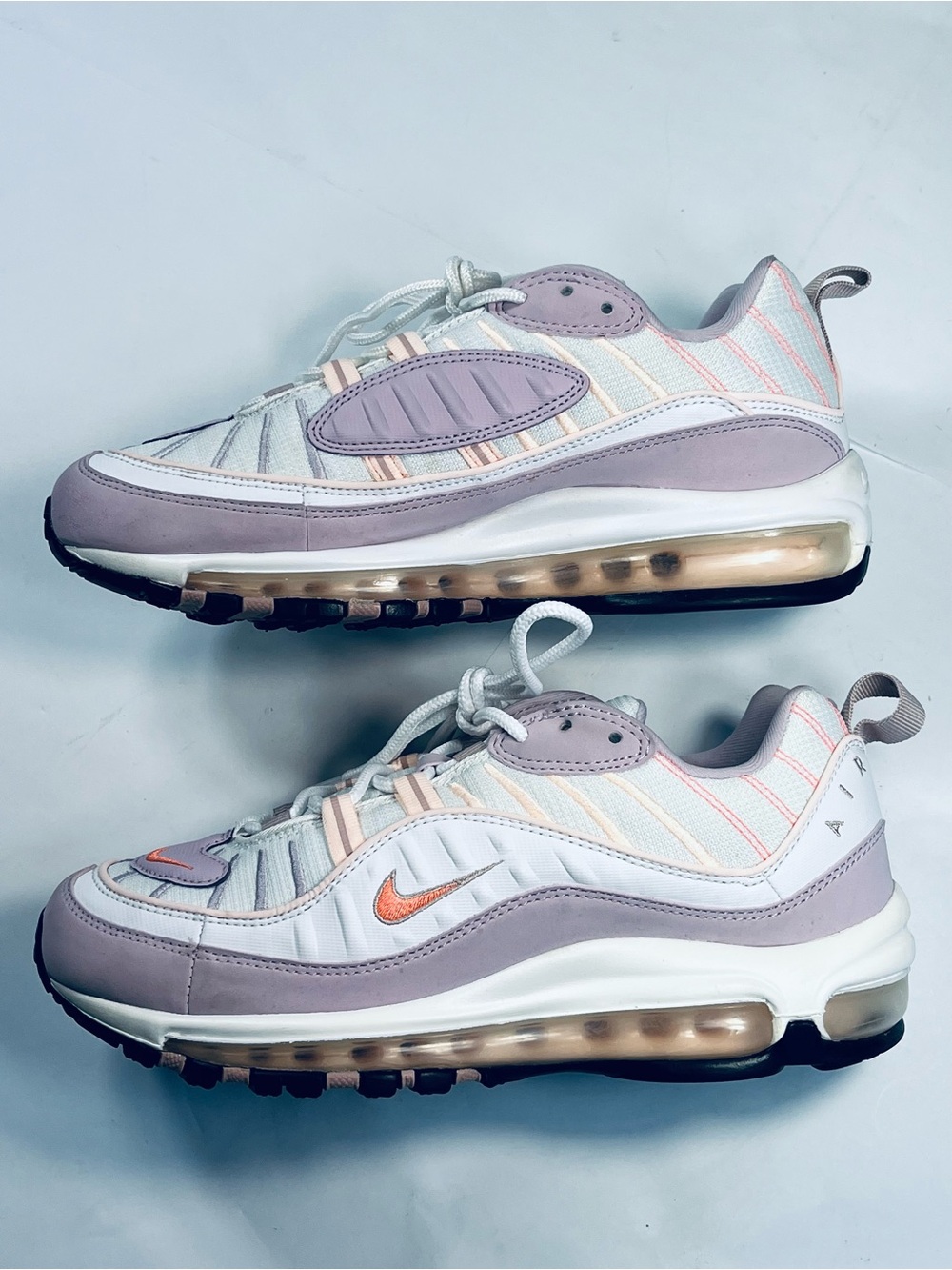 Nike Air Max 98 Running Shoes # CI3709-102 Women's:8 White Pink Lavender